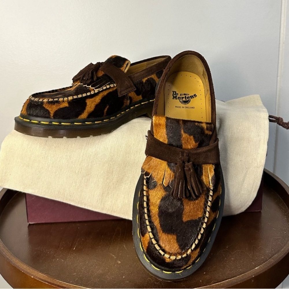 Cheetah Print Dr.Martens Mie Adrian Tassel Loafers Ocelot Pattern